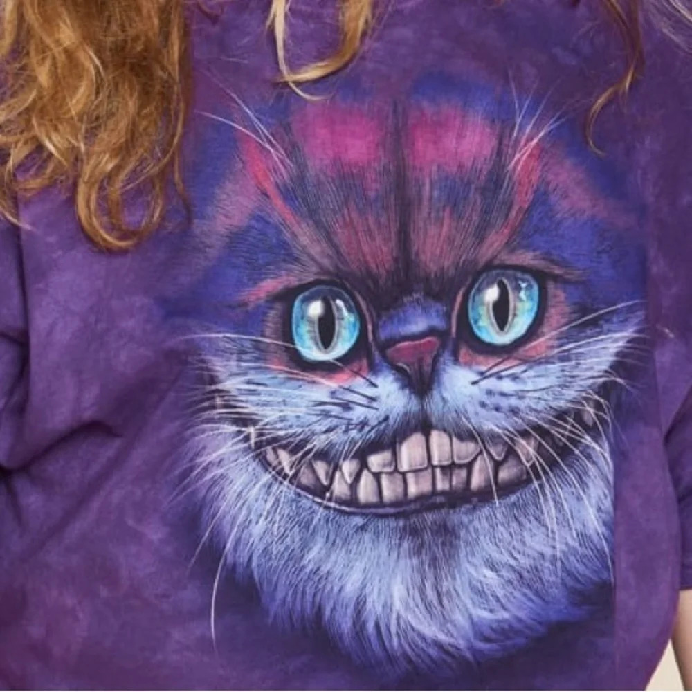 Earthbound Cheshire Cat Purple Oversized Crop Fit T-Shirt, Purple, Sm/Med, NWT - Picture 2 of 10